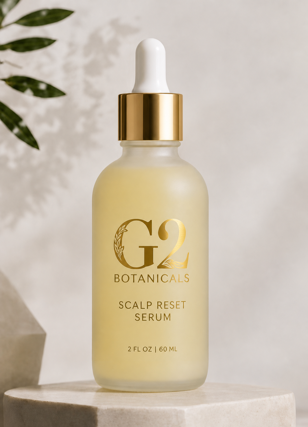 G2 Botanicals scalp serum pre-launch bottle preview